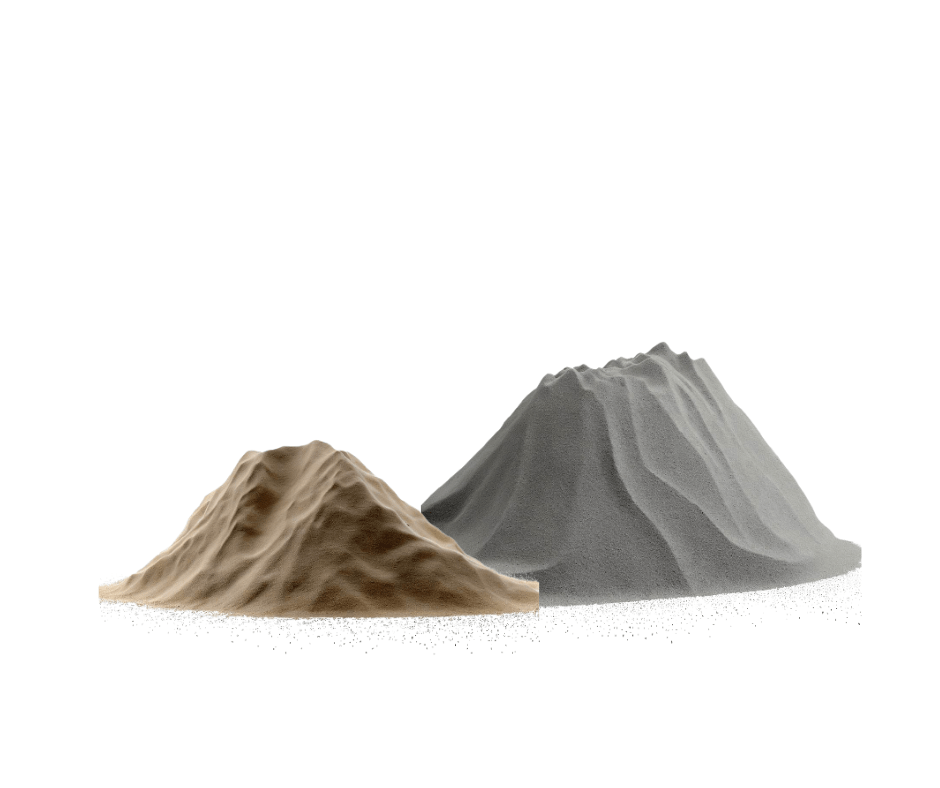 M- sand and river sand in mountain structure